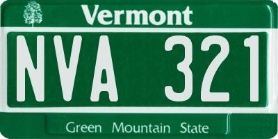 VT license plate NVA321