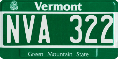 VT license plate NVA322