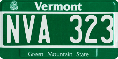 VT license plate NVA323