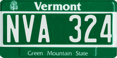 VT license plate NVA324