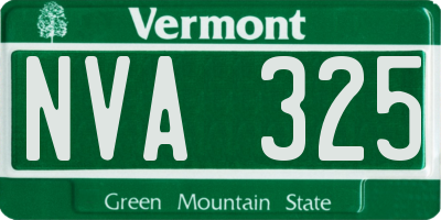 VT license plate NVA325