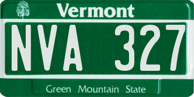 VT license plate NVA327