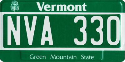 VT license plate NVA330