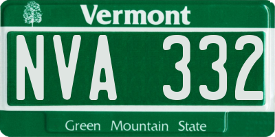 VT license plate NVA332