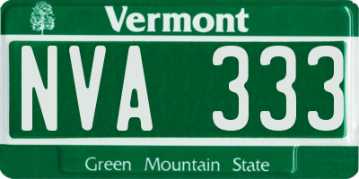 VT license plate NVA333