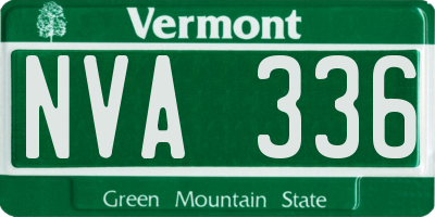 VT license plate NVA336