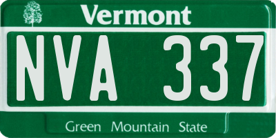 VT license plate NVA337