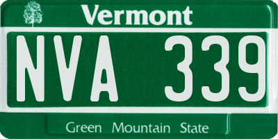 VT license plate NVA339