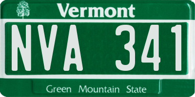 VT license plate NVA341