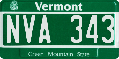 VT license plate NVA343