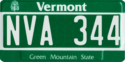 VT license plate NVA344