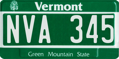 VT license plate NVA345