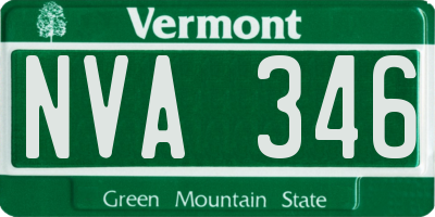VT license plate NVA346