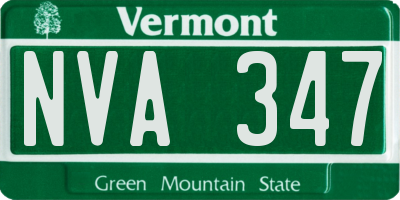 VT license plate NVA347