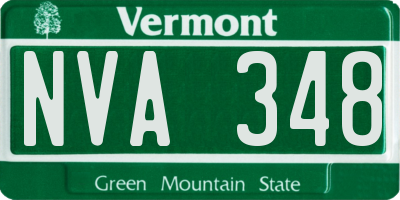 VT license plate NVA348