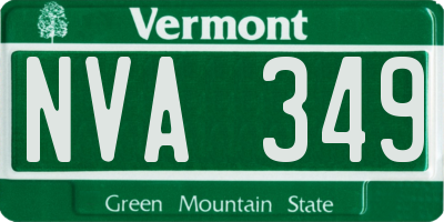 VT license plate NVA349