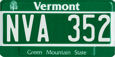 VT license plate NVA352