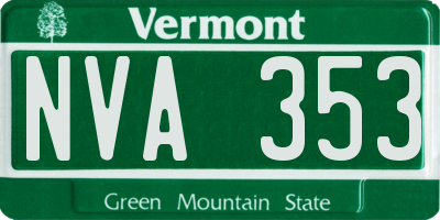 VT license plate NVA353