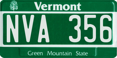 VT license plate NVA356