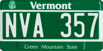 VT license plate NVA357