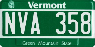 VT license plate NVA358