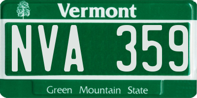 VT license plate NVA359