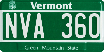 VT license plate NVA360