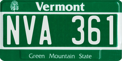 VT license plate NVA361