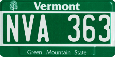 VT license plate NVA363