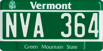 VT license plate NVA364