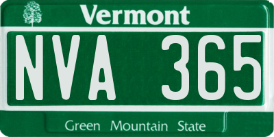 VT license plate NVA365