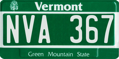 VT license plate NVA367