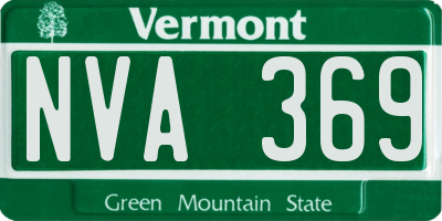VT license plate NVA369