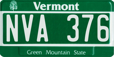 VT license plate NVA376