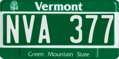 VT license plate NVA377