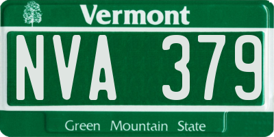 VT license plate NVA379