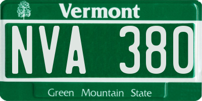 VT license plate NVA380