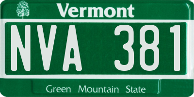 VT license plate NVA381