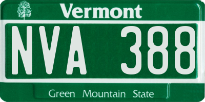 VT license plate NVA388