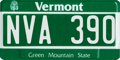 VT license plate NVA390