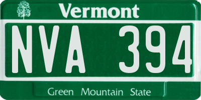 VT license plate NVA394
