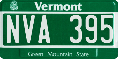 VT license plate NVA395