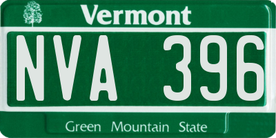 VT license plate NVA396