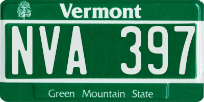 VT license plate NVA397
