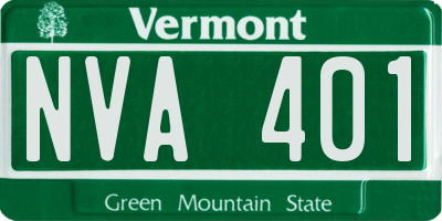 VT license plate NVA401
