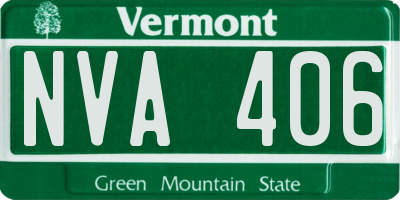 VT license plate NVA406