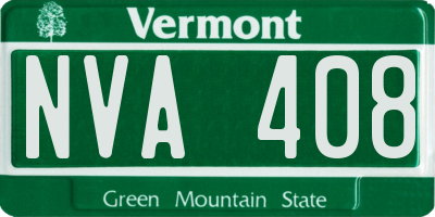 VT license plate NVA408