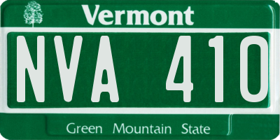 VT license plate NVA410
