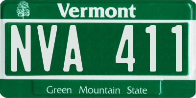 VT license plate NVA411