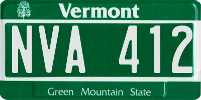 VT license plate NVA412